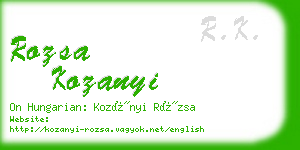 rozsa kozanyi business card